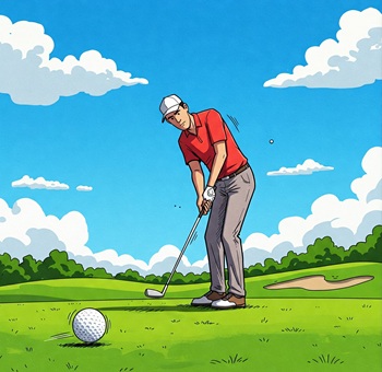 golfer hitting ball low