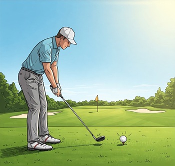 golfer swinging golf driver