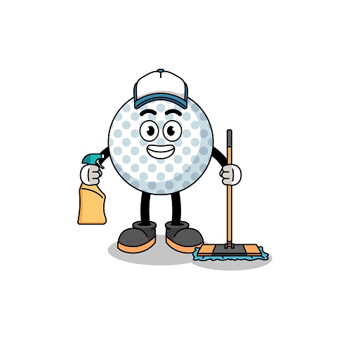 scrubbing golf ball