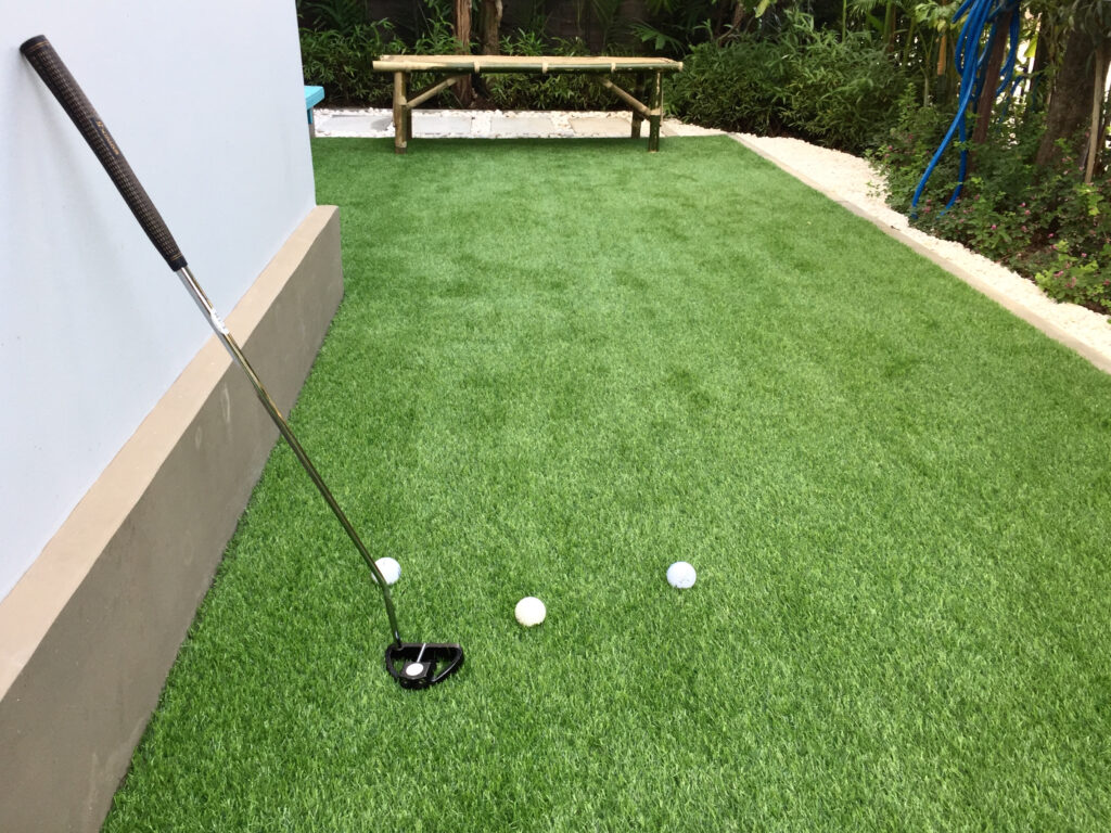 golf setup in the backyard