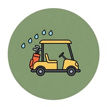 golf cart rain icon